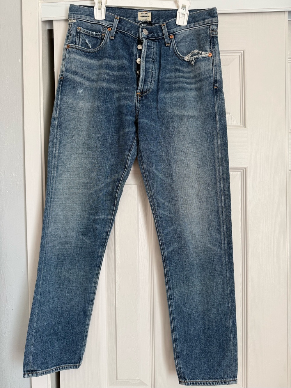 Citizens Of Humanity Liya high rise classic fit crop Blue Straight Leg Jeans 27